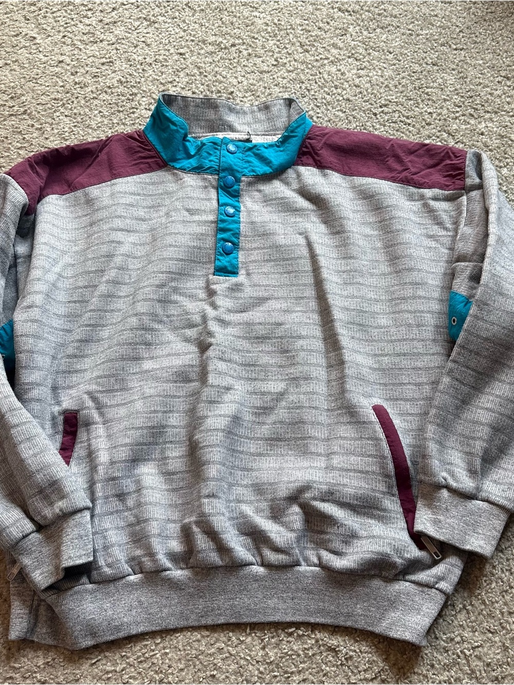 Vintage Marker Snap Up Sweatshirt XL Gray Blue